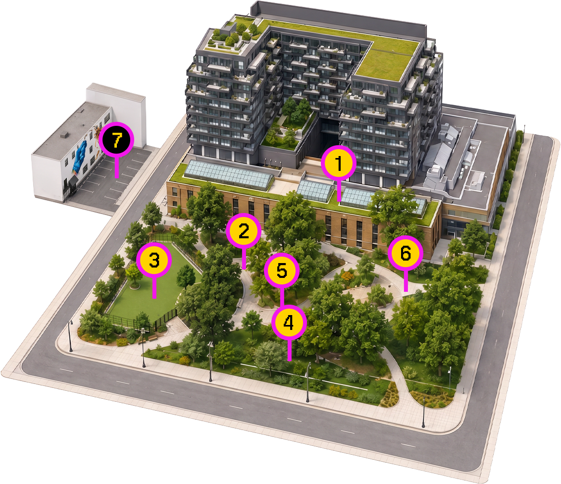 West of Spadina site map